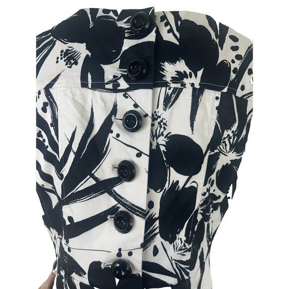 Regency Mobwife Heritage Spence Fit &‎ Flare Black & White Sleeveless Dress Sz 6 - Picture 4 of 10